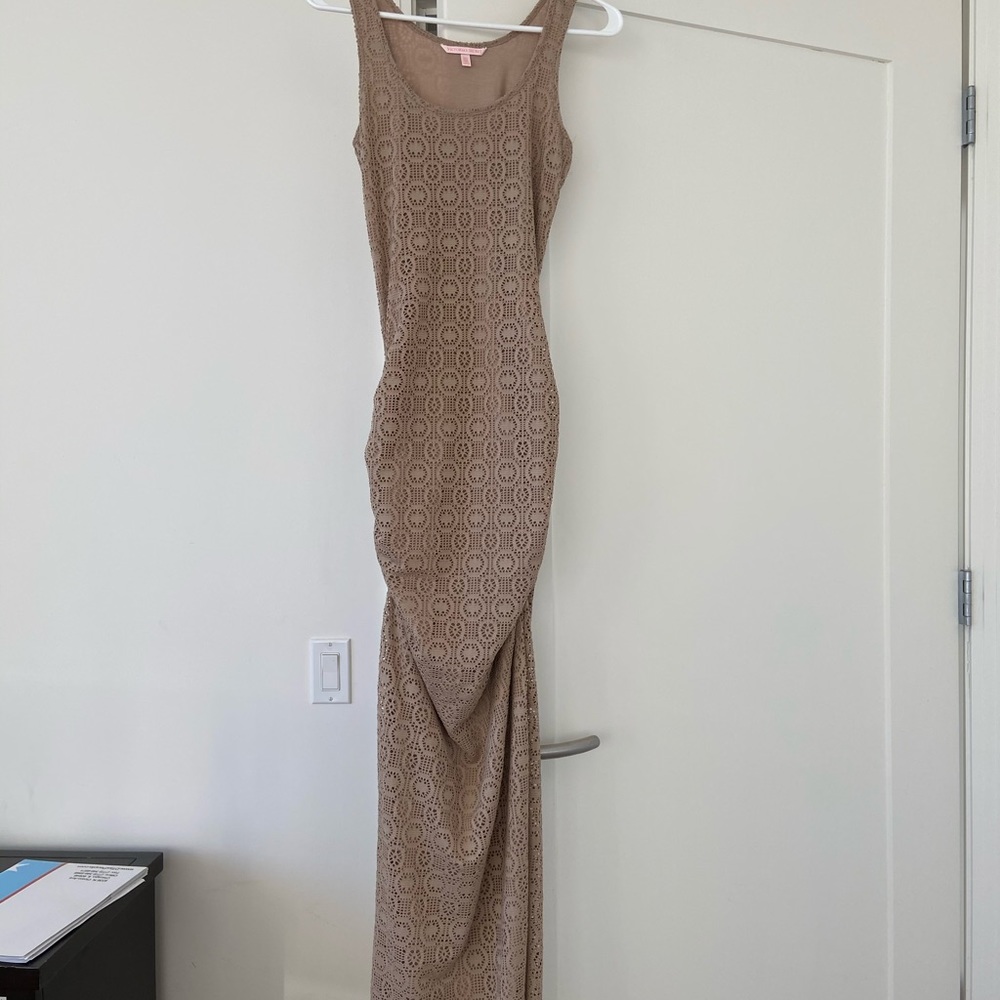 Nude Long Crochet Dress